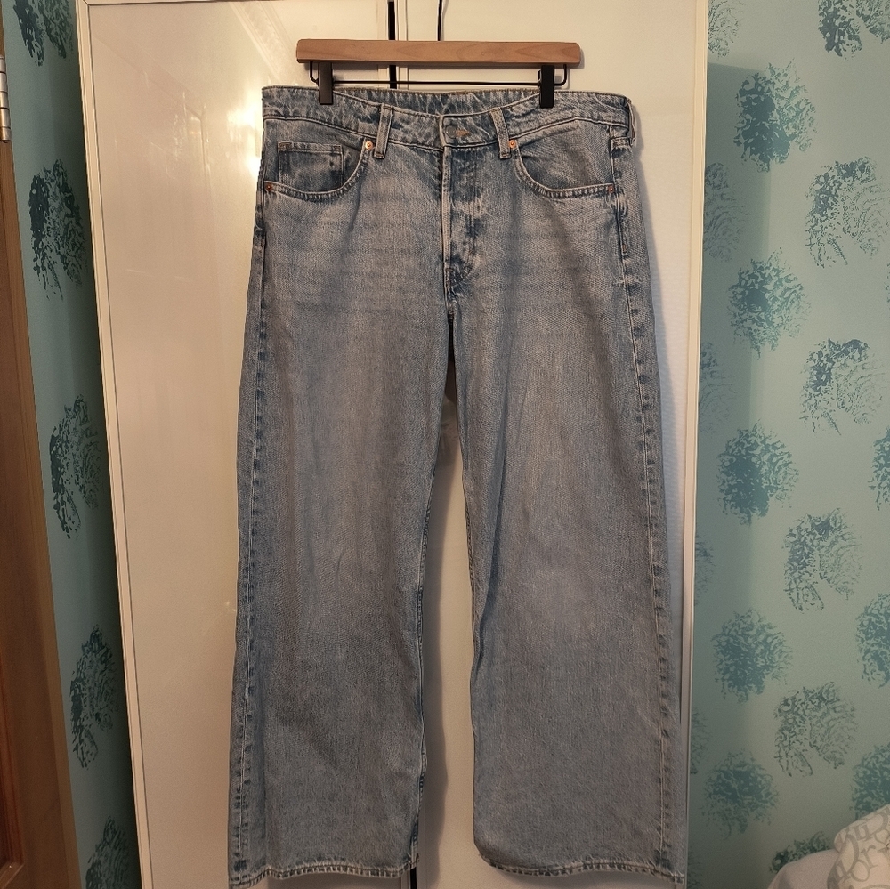 H&M Baggy Whide Liose Fit Blue Jeans Pre-owned Sz 10 - Picture 3 of 7